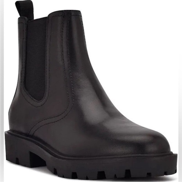 Nine West Black Leather Chelsea Ankle Boots NWOB Sz 10 - Picture 1 of 7
